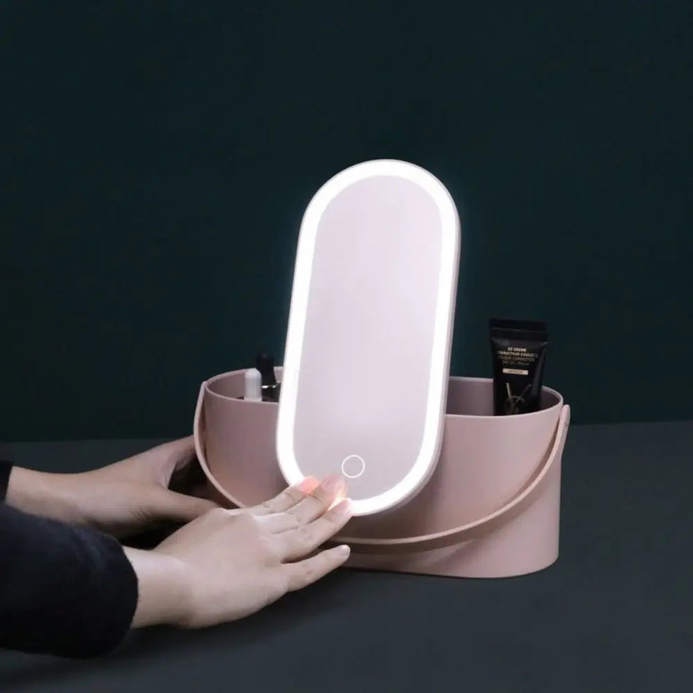 Portable Glow Makeup Box with LED Mirror – Organize, Light Up, and Perfect Your Look Anywhere!